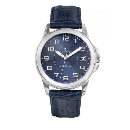 Certus Montre Homme Acier Cuir Bleu 610725