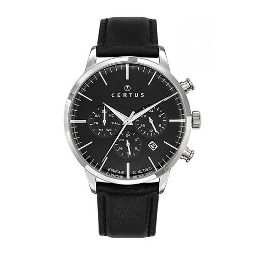 Certus Montre Homme Acier Cuir Noir 611138