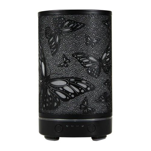 Humidificateur d'air à ultrasons avec veilleuses LED,diffuseur de parfum,fonction de synchronisation,papillon creux,appareils ménagers intelligents,100ml - Type black-EU