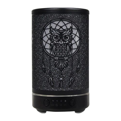 Humidificateur d'air à ultrasons avec veilleuses LED,diffuseur de parfum d'arôme,appareil ménager intelligent,fonction de synchronisation,parfum de chambre,100ml - Type black-EU