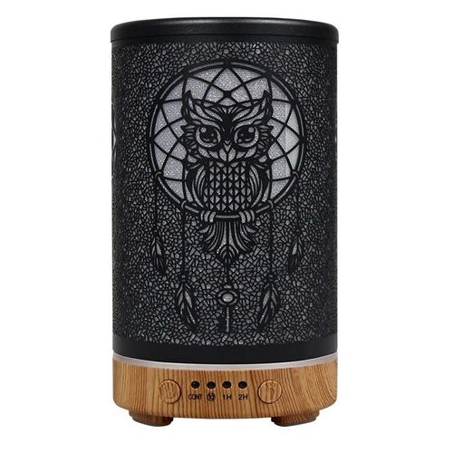 Humidificateur d'air à ultrasons avec veilleuses LED,diffuseur de parfum d'arôme,appareil ménager intelligent,fonction de synchronisation,parfum de chambre,100ml - Type light wood grain-EU