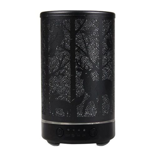 Humidificateur d'air à ultrasons avec veilleuses LED,diffuseur d'arômes,parfum de chambre intelligent,art du fer,motif de cerf - Type black-EU