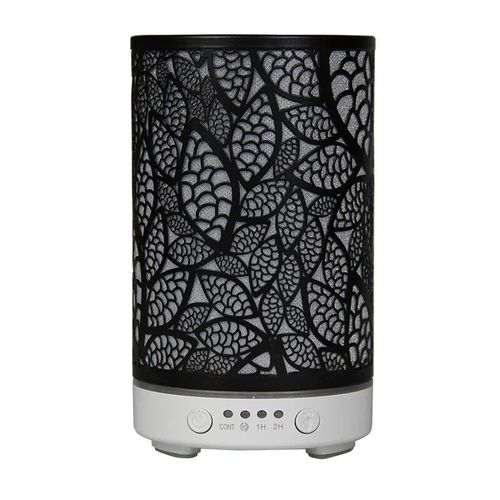 Humidificateur d'air à ultrasons avec lumière LED,diffuseur d'arômes,feuilles creuses en fer,humidificateur de bureau,appareils électroménagers intelligents,décoration de chambre - Type A-white-EU