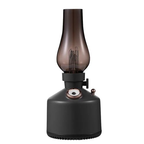 Humidificateurs d'air rétro silencieux avec lampe à kérosène,diffuseur d'arômes sans fil,diffuseur essentiel de château,maison et chambre,temps,260ml - Type Gris foncé