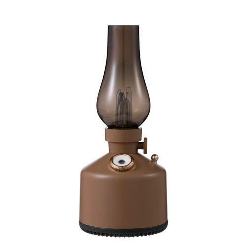 Humidificateurs d'air rétro silencieux avec lampe à kérosène,diffuseur d'arômes sans fil,diffuseur essentiel de château,maison et chambre,temps,260ml - Type kaki foncé