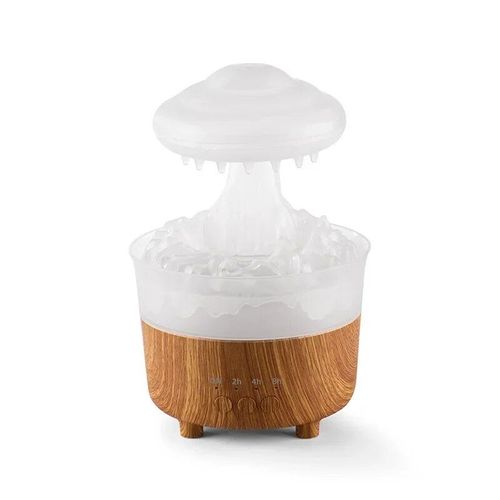 Humidificateur d'air intelligent en forme de nuage de pluie,diffuseur d'huiles essentielles,veilleuse colorée,minuterie,pièce plus lente - Type WHITE-EU