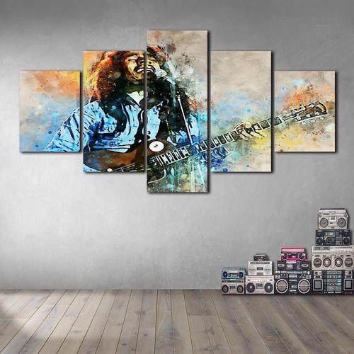 baodanla Peinture à lhuile sans Cadre Bob Marley Guitare HD Toile Ng Mur Art Prints Home Decor Photo S Affiche pour L30x40cm 