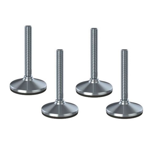 Stainless levelling foot 20x150x105mm base and anti-vibration pad 2200kg-Set of