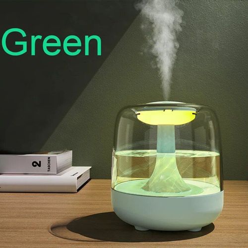 Mini humidificateur d'air USB à ultrasons,veilleuse méduse colorée mignonne,diffuseur transparent,peut ajouter des fruits - Type Light green 440ML