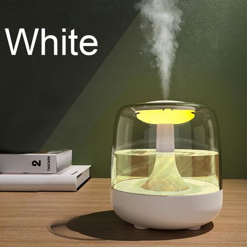 Mini humidificateur d'air USB à ultrasons,veilleuse méduse colorée mignonne,diffuseur transparent,peut ajouter des fruits - Type White 440ML
