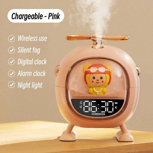 Humidificateur d'air portable sans fil avec veilleuse,mini diffuseur d'arômes électrique,aste par USB,3 en i,réveil,supporter ficateur domestique - Type Rose
