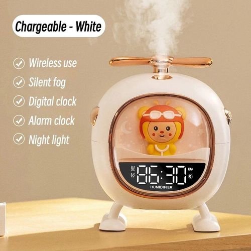 Humidificateur d'air portable sans fil avec veilleuse,mini diffuseur d'arômes électrique,aste par USB,3 en i,réveil,supporter ficateur domestique - Type WHITE