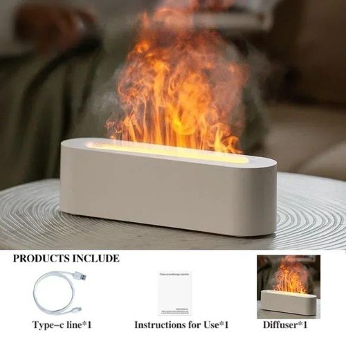 Xiaomi-Diffuseur d'arômes Youpin,humidificateur d'air,brumisateur frais à ultrasons,brumisateur LED,diffuseur essentiel,7 documents,flamme,appareil ménager - Type WHITE