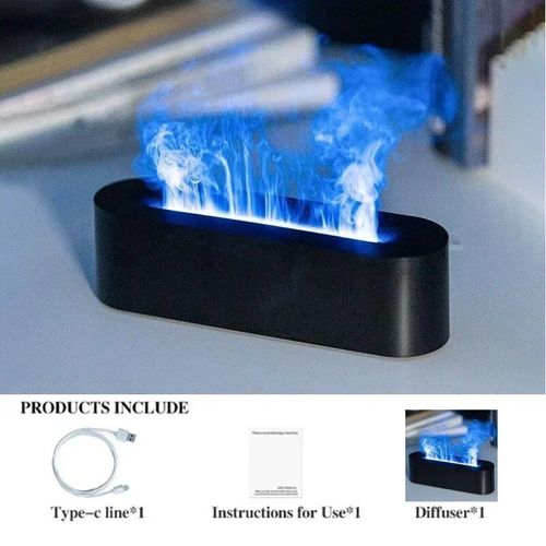 Xiaomi-Diffuseur d'arômes Youpin,humidificateur d'air,brumisateur frais à ultrasons,brumisateur LED,diffuseur essentiel,7 documents,flamme,appareil ménager - Type Black