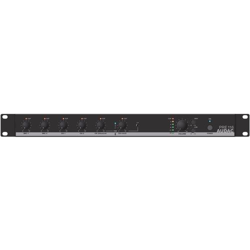 Audac PRE116 préampli micro/ligne stéréo 6 canaux