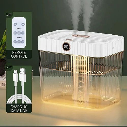 Humidificateur intelligent avec télécommande,diffuseur de parfum silencieux,aquarelle,couleur LED,bureau à domicile,grande capacité,5L - Type White
