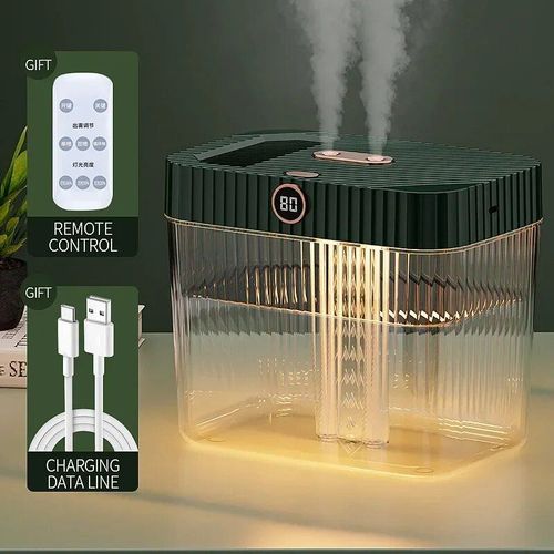 Humidificateur intelligent avec télécommande,diffuseur de parfum silencieux,aquarelle,couleur LED,bureau à domicile,grande capacité,5L - Type Green