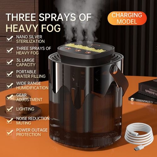 Xiaomi-Humidificateur d'air sans fil aste,diffuseur d'huiles essentielles d'arôme pour la maison,grande capacité,3L,USB,3 buses - Type Charging style