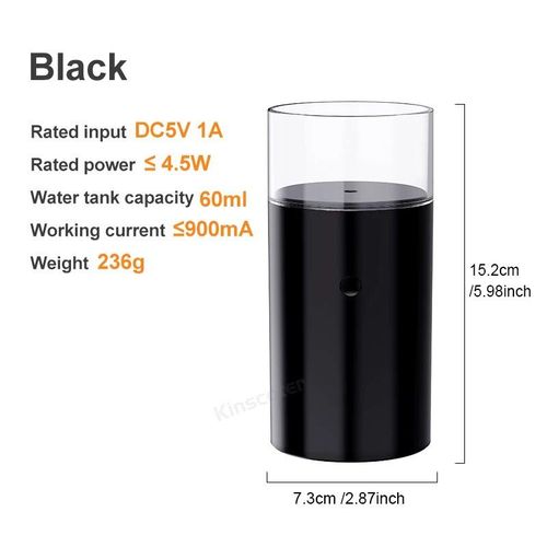 Diffuseur d'arômes électrique sans fil,diffuseur d'huiles essentielles,humidificateur,bougie réaliste,comparateur de couleur,veilleuse,éclairage cadeau de vacanc - Type Black 2000mA-Battery Version