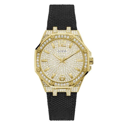 Guess Shimmer Montre Femme Acier Doré Nylon Noir Gw0408l2