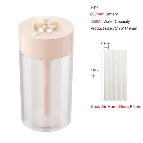 Humidificateur d'air électrique portable sans fil,aste par USB,diffuseur de brume fraîche,lampe de nuit pour la maison,2000mAh - Type P350ML 5 filters