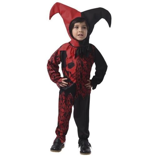 Déguisement Enfant Halloween - Ptit Clown - Costume Clown Diabolique - Noir Et Rouge - Mixte