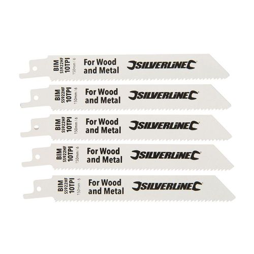 5 LAMES DE SCIE SABRE BIMETAL LONGUES 150 MM POUR UNE COUPE DE DEMOLITION