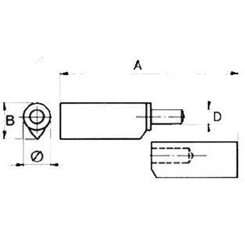 Hinge 80mm Stainless drop profile weldable fixed pin
