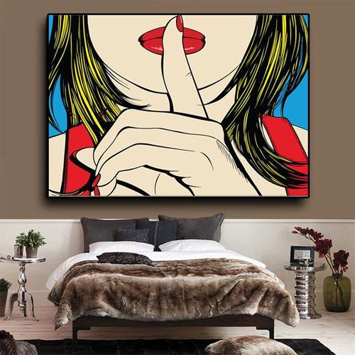 Ssshhh! Peinture sur toile de fille Deborah Azzopardi, célèbre Design, affiche murale moderne