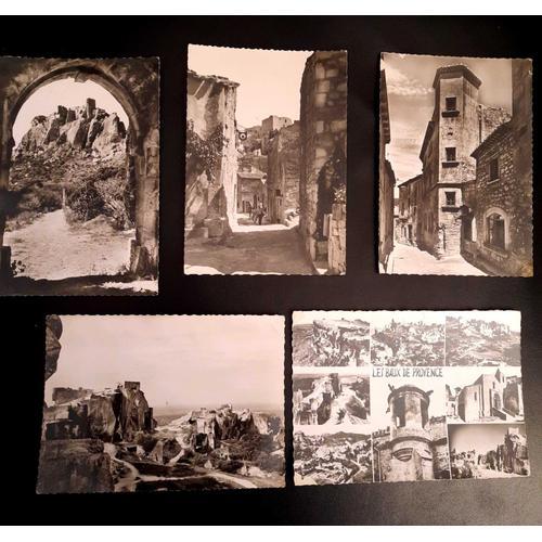 Lot De 5 Cartes Postale Baux De Provence Noir Et Blanc