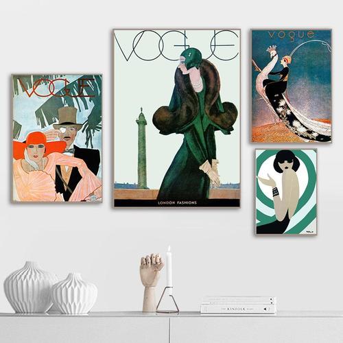 Affiche D'Art Nordique Imprimée, Vintage, Vogue, Magazine