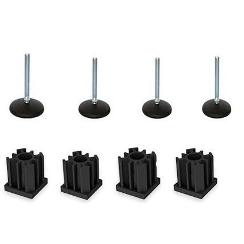 M10x90 zinc foot with 100mm, base + inserts 40x40x1.5mm -Set of 4