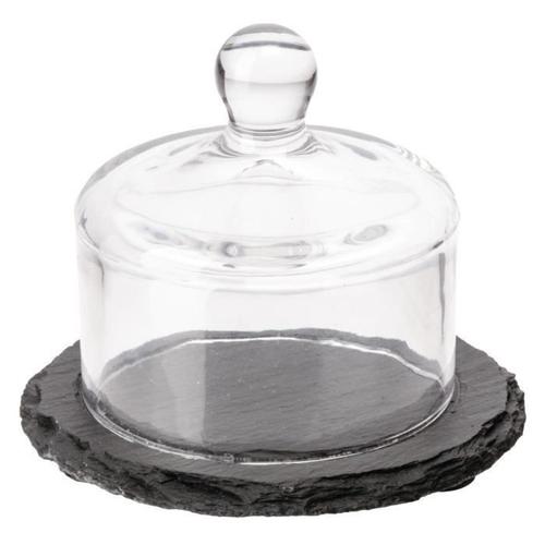 Plateau en ardoise avec cloche en verre - APS