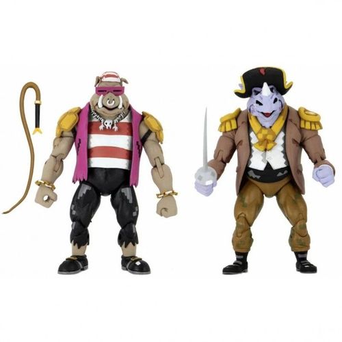 Figurine Tmnt Tortues Ninja Turtles In Time - 2-Pack Pirate Rocksteady & Bebop 18cm