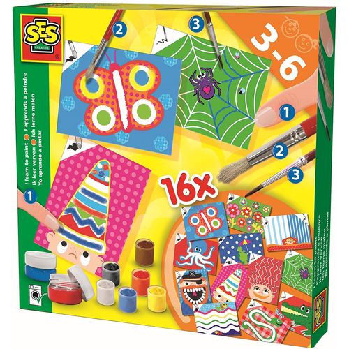 J'apprends À Peindre - 3 Niveaux De Difficulté : Au Doigt, Pinceau Large, Pinceau Fin - 16 Feuilles + Peinture + Pinceaux 