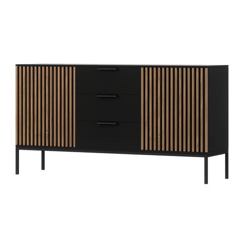 Buffet Bas Contemporain 150 Cm Noir / Bois