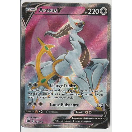 Carte Pokemon - Arceus V - 165/172 - Ultra-Rare En Full Art - Épée Et Bouclier 9 - Stars Etincelantes - Eb9 - Vf