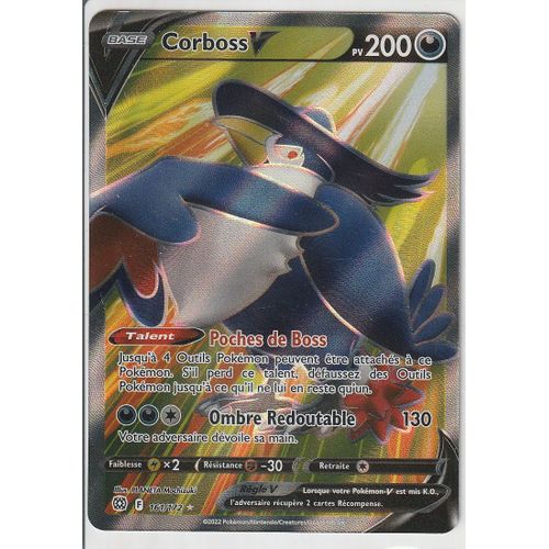 Carte Pokemon - Corboss V - 161/172 - Ultra-Rare En Full Art - Épée Et Bouclier 9 - Stars Etincelantes - Eb9 - Vf