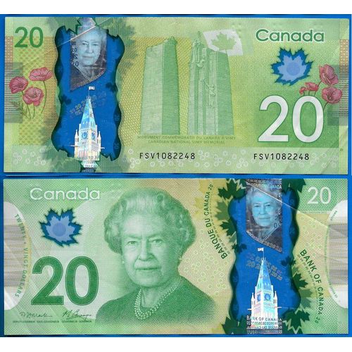 Canada 20 Dollars 2012 Billet Polymere Monument Reine Elizabeth 2