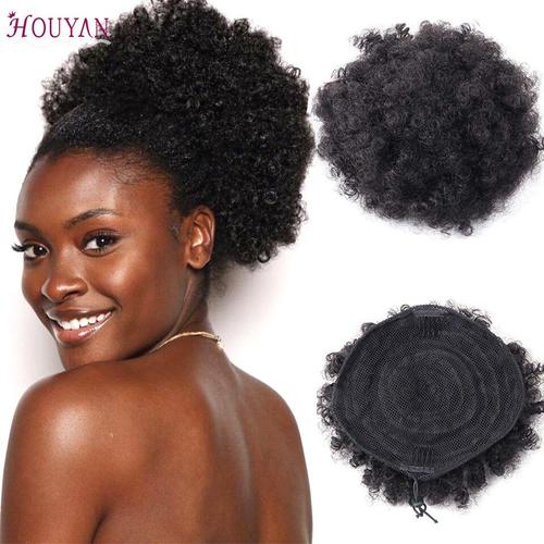 Queue De Cheval Bouffante À Cordon De Serrage, 8 Pouces, Afro, Afro Américaine, Courte, Crépue, Bouclée, Chignon, Épingle À Cheveux, Accessoires Pour Cheveux 