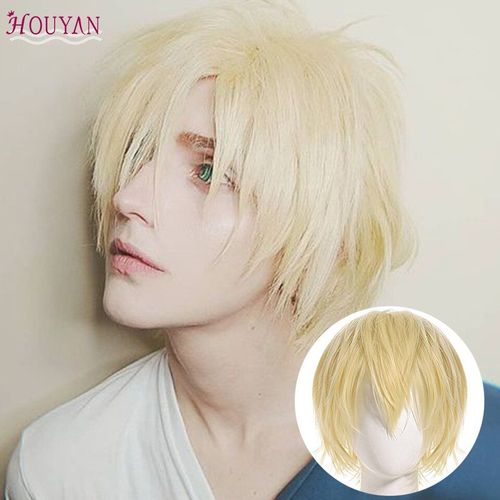 Perruque De Cosplay Pour Garçons, Cheveux Courts Et Bouclés, Universel, Cosplay, Anime