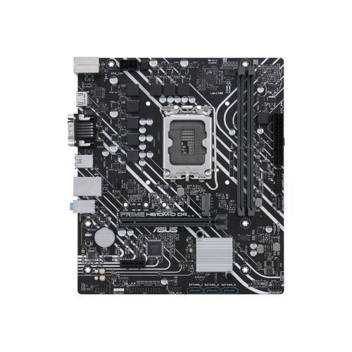ASUS PRIME H610M-D D4 - Carte-mère - micro ATX - Socket LGA1700 - H610 Chipset - USB 3.2 Gen 1 - Gigabit LAN - carte graphique embarquée (unité centrale requise) - audio HD (8 canaux)