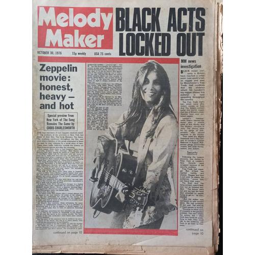 Melody Maker - October 30, 1976 (Revue Rock Uk / Usa ) Grand Format -