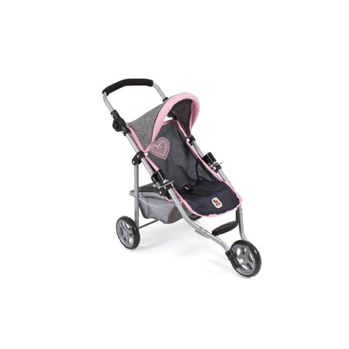 Petite Poussette De Jogging Lola Pour Poupées, Gris - Bleu Foncé