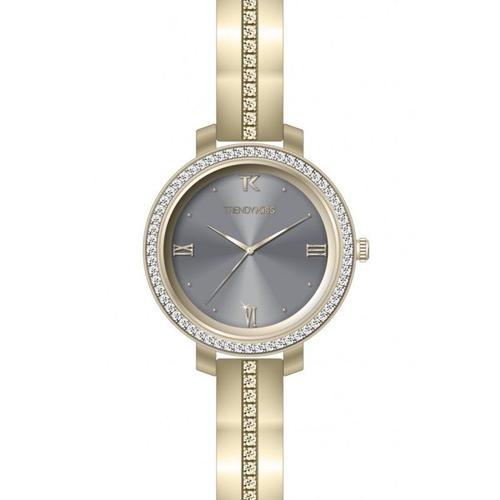 Montre Trendy Kiss Femme Suzanne Acier Doré Et Strass Tmg10142-03