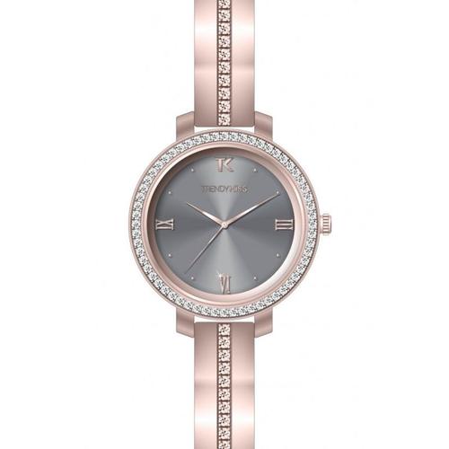 Montre Trendy Kiss Femme Suzanne Acier Doré Rose Et Strass Tmrg10142-03