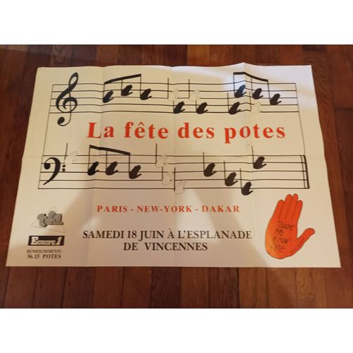 Affiche - La Fête Des Potes / Samedi 18 Juin À Vincennes - 70x100 Cm 
