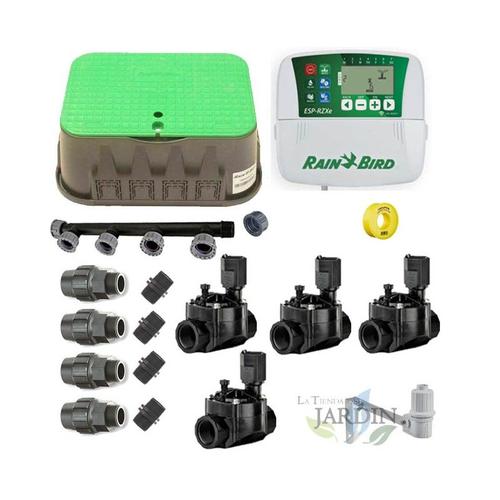 Kit professionnel d'arrosage automatique Rain Bird de 4 zones 24V pour tuyaux de 32mm