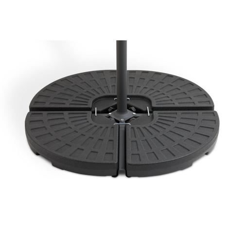 909 Outdoor Poids De Parasol Plastique, Support Pour Parasol Noir, Base De Parasol Avec Couvercle, 4 Parties, 100x100x80cm