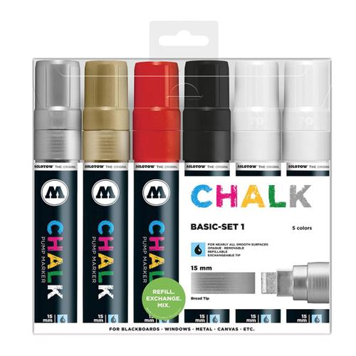 Molotow Basic Set 1 Chalk Marker 4250397623214 Pack De 6 Marqueurs 15mm Vitrine Art Bodypaint Dessin Shop Commerce Ardoise Menu Bar Restaurant Comasound Kartel Csk Online